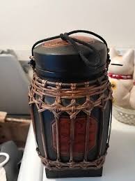 Vintage Hand Made Wood Container Woven Bamboo ...