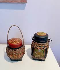 Asian Rice Baskets Bamboo Lidded Storage Wedding Basket ...