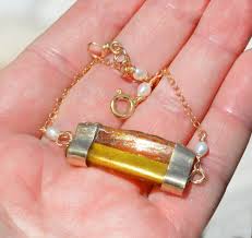 Buy Roman Glass Bracelet Jewelry From Israel Gold Filled Chain Bracelet With Pearls &brown Roman Glass Boho Style Israeli Jewelry Free Shipping Online in India - Etsy