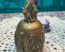 Vintage Small Brass Bell - Ceremonial Bell - Aged - Etsy