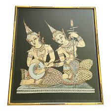 1960s Rare Mid-Century Thai Temple Rubbing – Gallery Framed ...