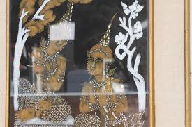Gold Leaf Thai Dancers on Silk | Chairish