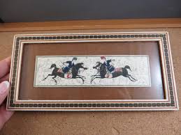 Antique Fakhre Emami Miniature Portrait Painting India Men Persian Horse Framed | eBay