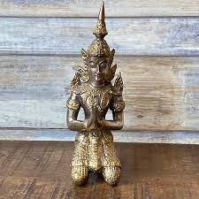 Vintage Thai Silver and Brass Praying Thepanom Guardian ...