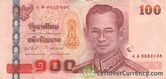 100 Thai Baht (Improved security features) - exchange yours ...