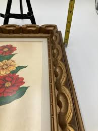 Vintage Gold Gilt Hard Resin Framed Luthy Floral Lithograph- 12" X 15" | eBay