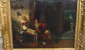 Remarkable Antique Swedish Oil Painting Alchemist in His Workshop With Two Allegorical Figures 1800s Symbolic Picture Enigmatic Art Alchemy - Etsy