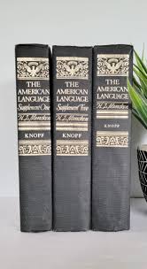 The American Language. Mencken.1980. 3 Volume Set. Black and ...