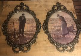 Vintage Pair the Angelus Print Man Woman Metal Oval Ornate Frame - Etsy