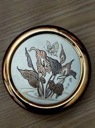 Vintage The Art of Chokin Lily Flowers Butterfly 24k Gold Trom Trinket Box Japan | eBay