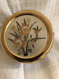 Vintage The Art of Chokin Trinket Box with Hummingbird and Flowers 24k Gold | eBay Australia