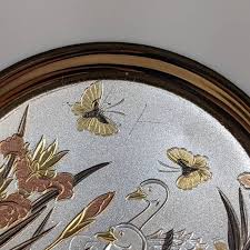 Vintage Chokin Dish - Gold & White - Swans With Flowers - Etsy