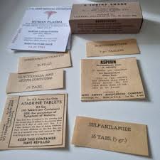 Pill Vial Labels, Set of 6 Labels, Atabrine, Aspirin, for WW2 US Army Reenactment, US Medical Department, Reproduction - Etsy