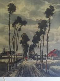 ANTIQUE RARE 1800'S HOBBEMA HAND COLORED PHOTOGRAVURE ...