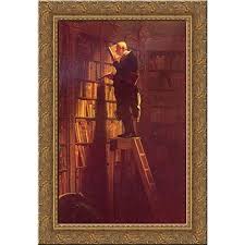 The Book Worm 24x16 Gold Ornate Wood Framed Canvas Art by ...