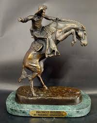 Frederic Remington "Bronco Buster" Western Bronze Sculpture ...