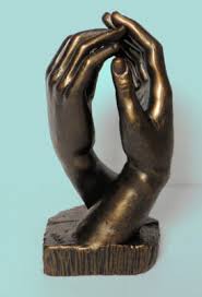 Auguste Rodin Cathedral Clasping Hands Cast Bronze Desk ...
