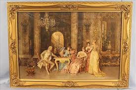 1868 French Print In Gold Frame