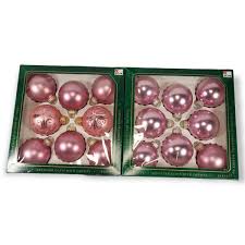 16 Pink Christmas by Krebs Blown Glass Ornament Sparkle Balls 3" Vintage | eBay