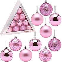 Christmas Concepts® Pack of 10 60mm - Christmas Tree Baubles - Shiny, Matte & Glitter Decorated Baubles. (Baby Pink): Ornaments: Amazon.com.au