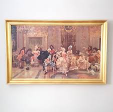 Vintage Ballroom Dancing Print Classical Period 1750s Gold Frame Lively & Lovely | eBay