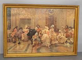 Gioacchino Pagliei (Italian, 1852-1896) "The Dance" Print, Framed, Under Glass, 39" W x 27" H - Mayo Auction & Realty