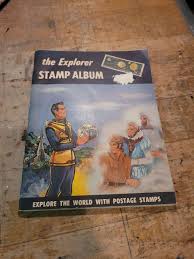 1960 H. E. HARRIS EXPLORER STAMP ALBUM w/ STAMPS | eBay