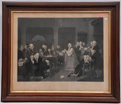 Lot - 19th century framed print of "The First Prayer in ...