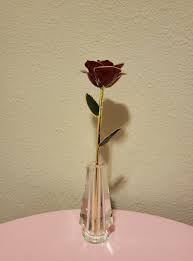 Bradford Exchange BGE 24K Gold Plated preserved Rose Vase ...