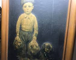 Timeless Bond: 1940s Dutch Boy & Dog 3D Litho Print - Framed ...