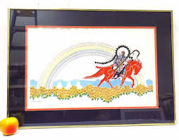 Paul Goble Indian Chief Signed Lithograph
