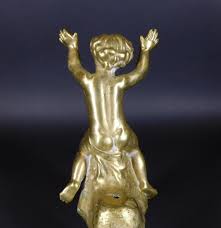 Vintage French Style Gilt Brass Putto Cherub Water Faucet ...