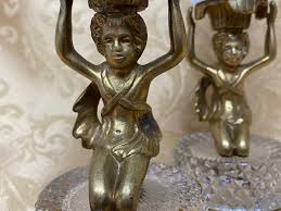 Cut Crystal With Brass or Bronze Cupid, Cherub or Eros ...