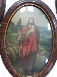 Vintage Large Oval Set 3 Pictures- Convex Glass-Scenes of JESUS- Framed- 23"... | eBay