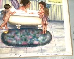 Mishell Swartwout Matted Picture Signed Numbered Art 3 Helpers Fairy Bathtub NEW | eBay