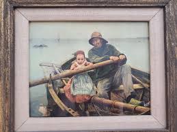 BEAUTIFUL Emile RENOUF Vintage 1960s Painting PRINT IN GORGEOUS WOOD FRAME OLD | eBay
