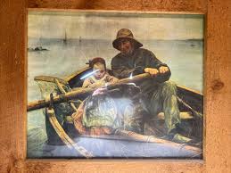 Vintage The Helping Hand 1881 Print On Canvas by Emile Renouf Signed Wood Frame | eBay