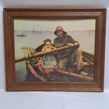 Antique 23.5"x19.5" Artist Signed Renouf "the Helping Hand" Lithograph Painting in A Wooden Frame Collectible. - Etsy Canada