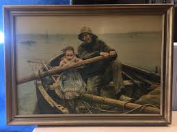 The Helping Hand Painting Signed By Renouf - 81 Frame ...