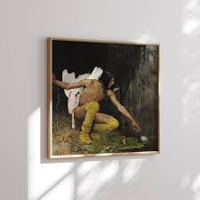 The Indian and the Lily, Canvas Print Wall Art, Vintage Art Print, Digital Download, Old Painting Reproduction, Printed & Shipped - Etsy