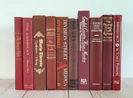 Red Vintage Books, One Foot of Books, Handmade Decor - Etsy