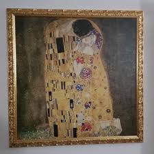 Print on Canvas With Painted Effect With Classic Gold Wooden Frame - Made in Italy - Gustav Klimt - the Kiss - Etsy