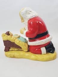 Vintage Kneeling Santa Baby Jesus Music Box Roman Inc 1992 ...