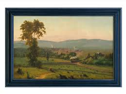 Vintage Industrial Painting, Train and Railroad Landscape ...