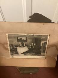 Antique well worn print or lithograph signed W Dandy Sadler ...