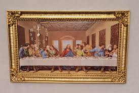 Vintage Jesus at the Last Supper Printed Cardboard Framed Wall Clock Religious Art Plastic Gold Tone Frame New Haven Quartz USA - Etsy