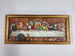 Last Supper Framed Picture Frames Laminated WALLFRAMES (13x6 ...