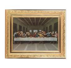 The Last Supper Ornate Antique Gold Framed Art - Holy Land Art Company, LLC