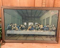 Vintage Small Framed the Last Supper Wall Plaque, Vintage Religious Wall Art, Vintage Religious Wall Plaque, Jesus Wall Plaque - Etsy