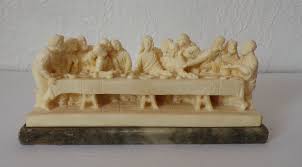 Last Supper Sculpture on a Marble Base. 9.75" Wide. Resin, Signed, Ornate Details. Danpicked. - Etsy India